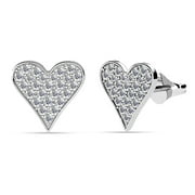 CATE & CHLOE Cecilia 18k White Gold Plated Silver Stud Earrings with Swarovski Crystals for Women
