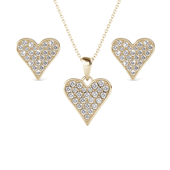 Cate & Chloe Cecilia 18k Yellow Gold Plated Jewelry Set with Swarovski Crystals for Women