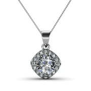 CATE & CHLOE Celeste 18k White Gold Plated Pendant Necklace with Swarovski Crystals Gift for Women