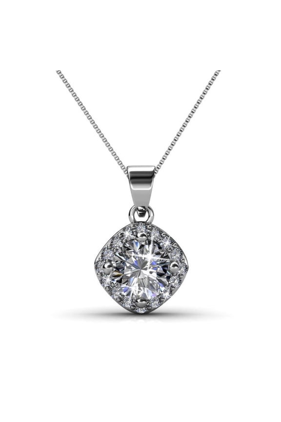 Celeste 18k White Gold Plated Pendant Necklace with Swarovski Crystals Gift for Women