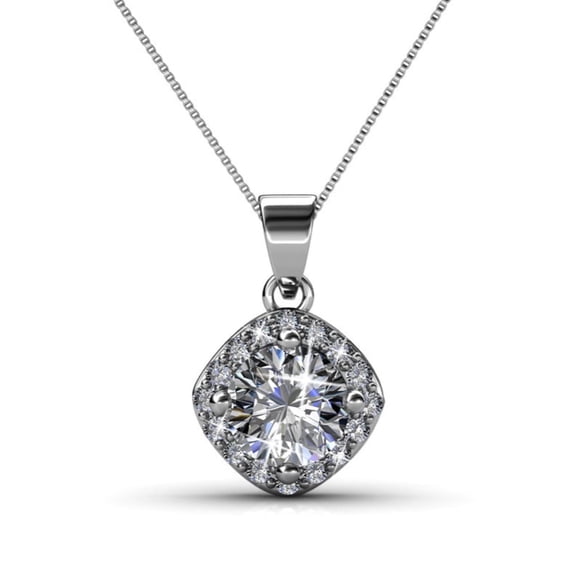 Cate & Chloe Celeste 18k White Gold Plated Pendant Necklace with Swarovski Crystals Gift for Women