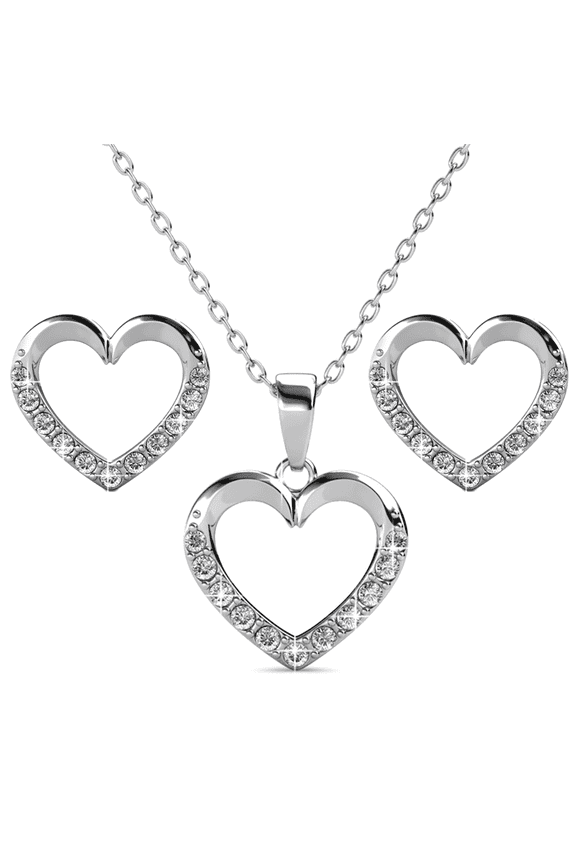 Chelsea 18k White Gold Plated Silver Jewelry Set with Swarovski Crystals for Women