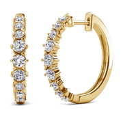 Cate & Chloe Claire 18k Yellow Gold Plated 20mm Hoop Earrings with Swarovski Crystals Gift for Women