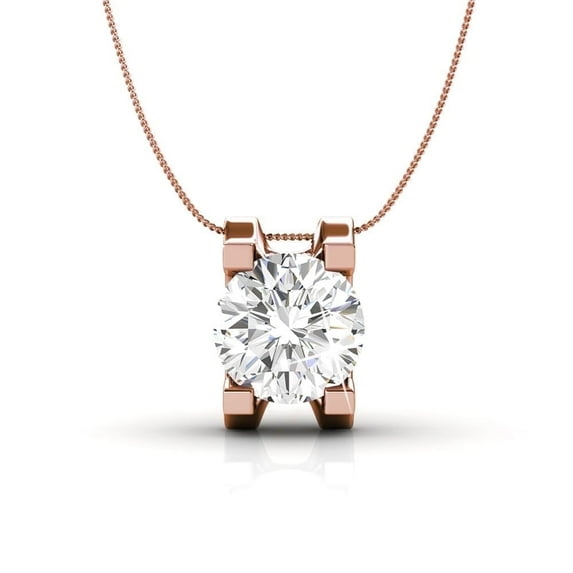 Cate & Chloe Clara 18k Rose Gold Plated Pendant Necklace with Swarovski Crystal Gift for Women