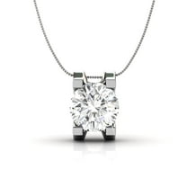 Cate & Chloe Clara 18k White Gold Plated Pendant Necklace with Swarovski Crystal Gift for Women