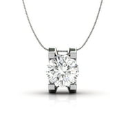 CATE & CHLOE Clara 18k White Gold Plated Pendant Necklace with Swarovski Crystal Gift for Women