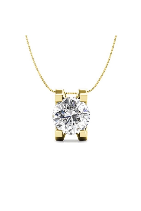 Clara 18k Yellow Gold Plated Pendant Necklace with Swarovski Crystal Gift for Women