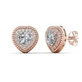 thumbnail image 1 of Cate & Chloe Coraline 18k Rose Gold Plated Heart Stud Earrings with Simulated Crystals for Women, 1 of 8