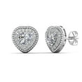 thumbnail image 1 of Cate & Chloe Coraline 18k White Gold Plated Heart Stud Earrings with Simulated Crystals for Women, 1 of 9
