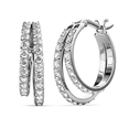 thumbnail image 1 of Cate & Chloe Corina 18k White Gold Plated 20mm Hoop Earrings with Swarovski Crystals Gift for Women, 1 of 10