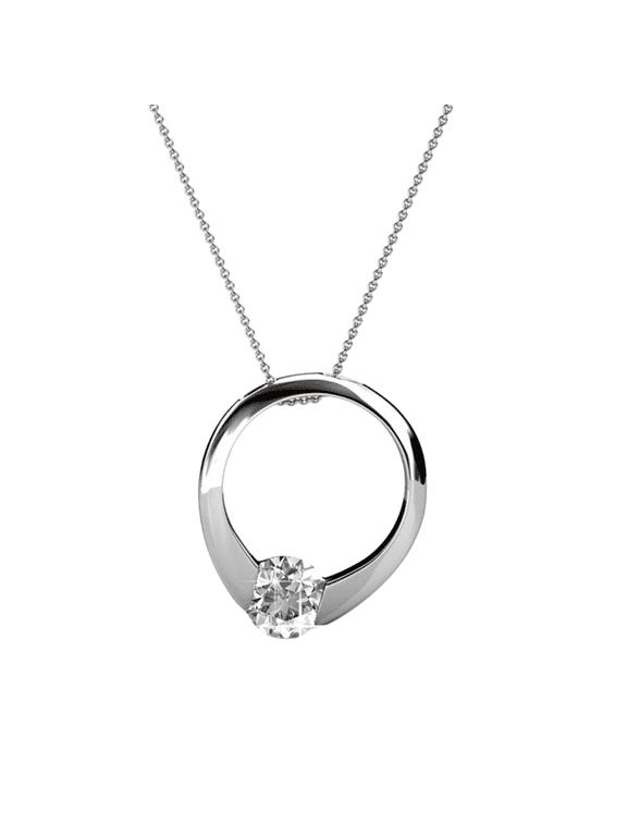 Dahlia 18k White Gold Plated Pendant Necklace with Swarovski Crystal Gift for Women