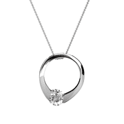 CATE & CHLOE Dahlia 18k White Gold Plated Pendant Necklace with Swarovski Crystal Gift for Women