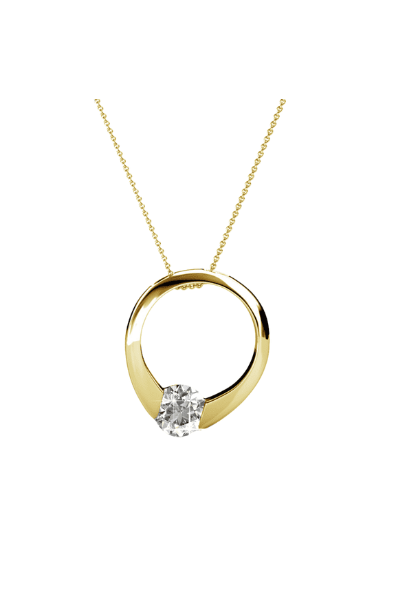 Dahlia 18k Yellow Gold Plated Pendant Necklace with Swarovski Crystal Gift for Women