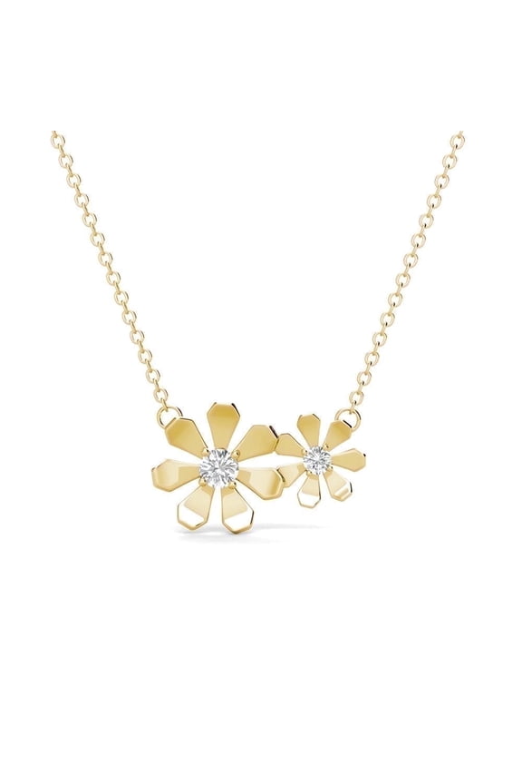 Daisy 18k Yellow Gold Plated Flower Pendant Necklace with Swarovski Crystals for Women