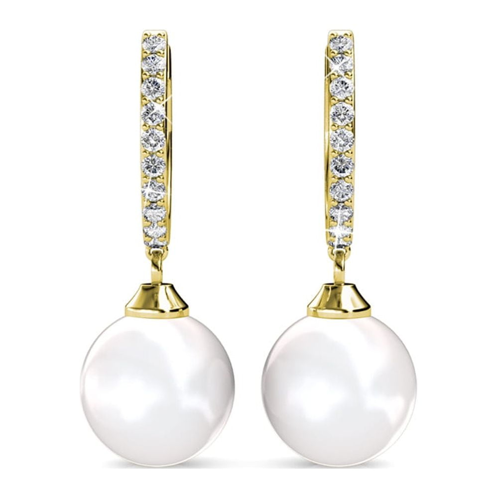 Cate Chloe McKenzie 18k Rose Gold Plated Drop Dangle Earrings with Swarovski Crystals for Women