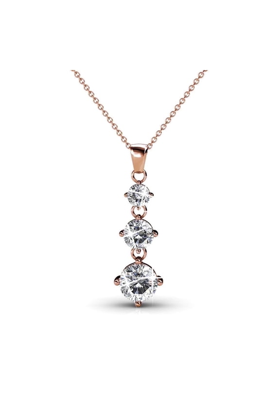 Delilah 18k Rose Gold Plated Pendant Necklace with Swarovski Crystals Gift for Women