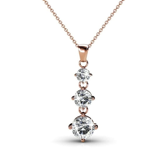 Cate & Chloe Delilah 18k Rose Gold Plated Pendant Necklace with Swarovski Crystals Gift for Women