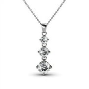 CATE & CHLOE Delilah 18k White Gold Plated Pendant Necklace with Swarovski Crystals Gift for Women