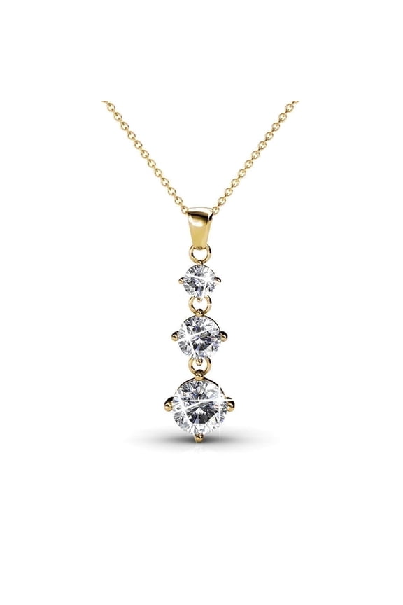 Delilah 18k Yellow Gold Plated Pendant Necklace with Swarovski Crystals Gift for Women