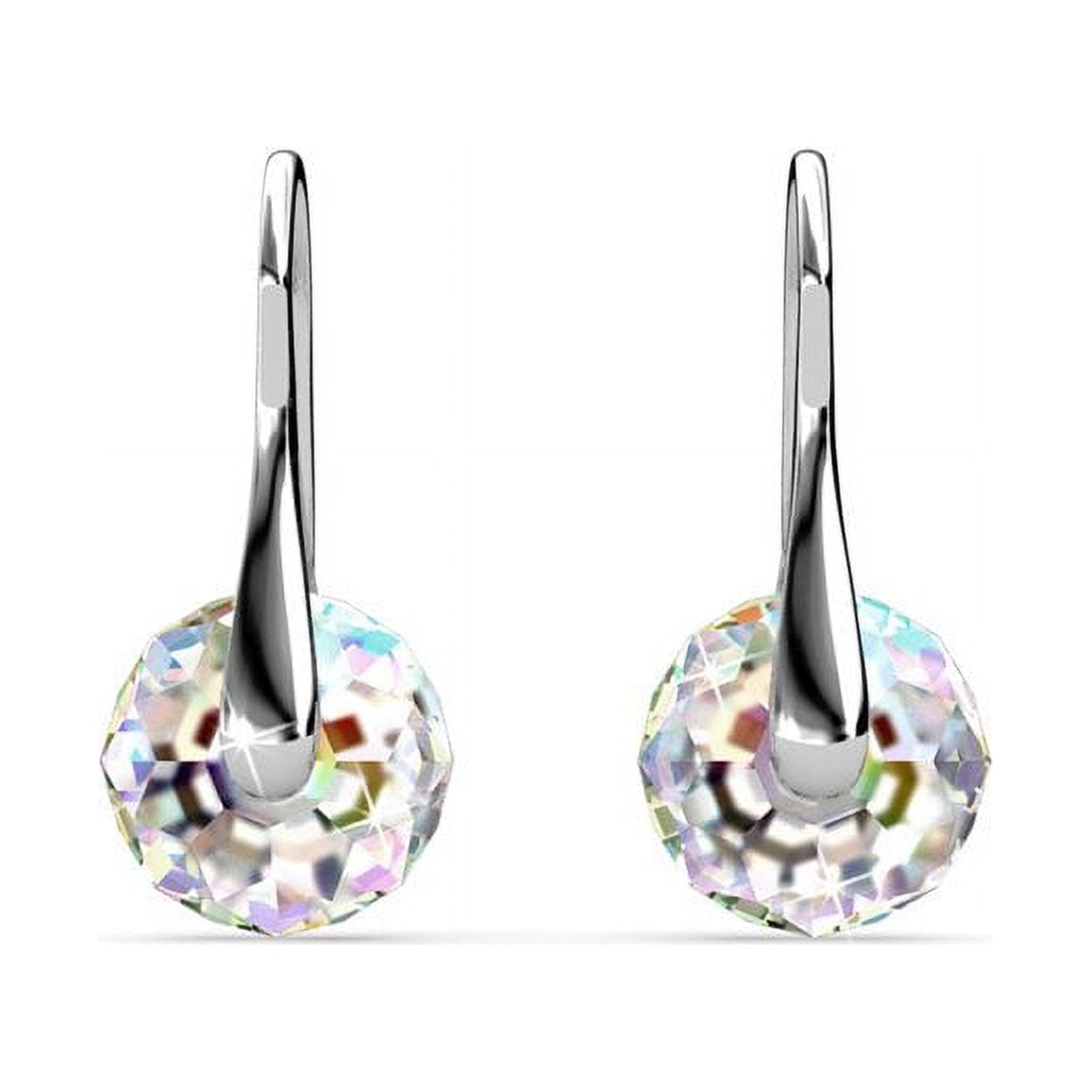 Cate & Chloe Madison 18k White Gold Hoop Earrings with Swarovski Crystals,  Crystal Hoop Earrings for Women, Wedding Anniversary Birthday Jewelry Gift  