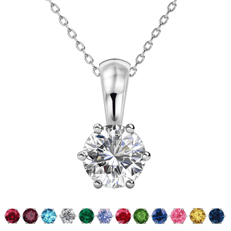 Cate & Chloe April Birthstone 18k White Gold Plated Women's Necklace 1ct Swarovski Crystal