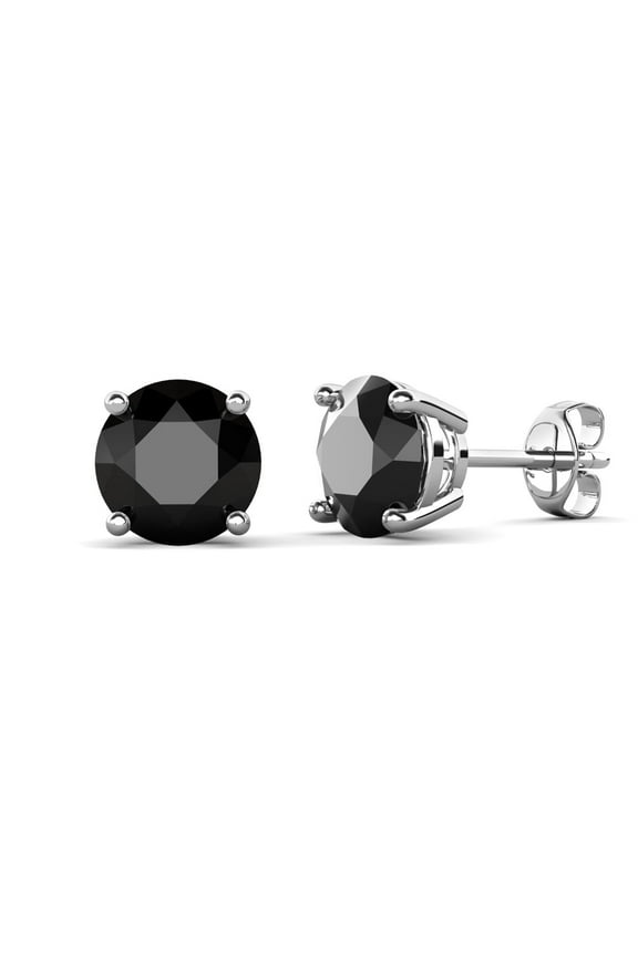 Dina Sterling Silver Stud Earrings with Genuine Gemstones for Women, Gift for Her