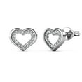 thumbnail image 1 of Cate & Chloe Dominique 18k White Gold Plated Heart Stud Earrings with Swarovski Crystals for Women, 1 of 9