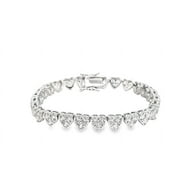 CATE & CHLOE Donna 18k White Gold Plated Heart Bracelet with Simulated Diamond Crystals for Women