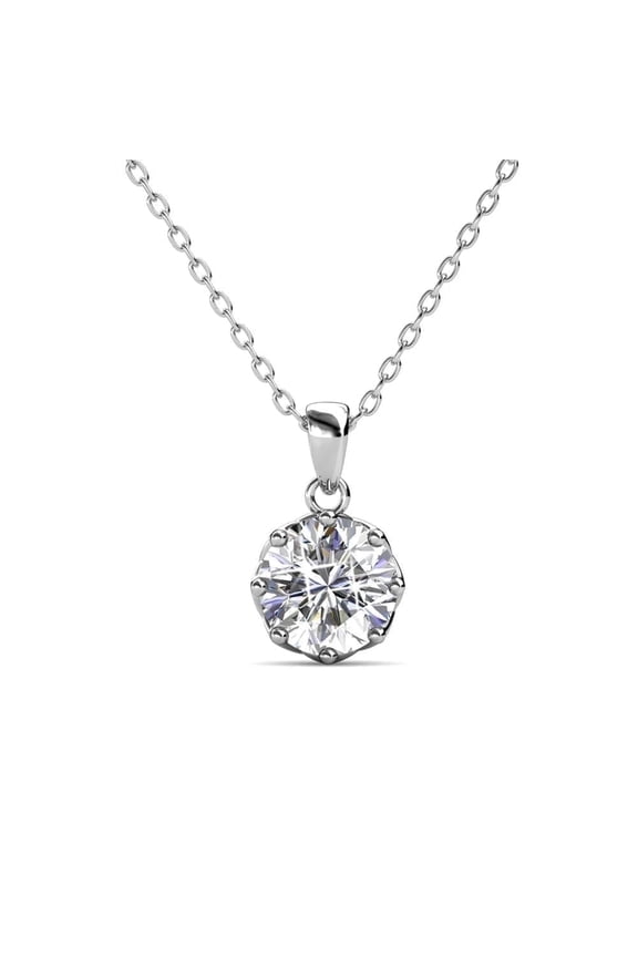 Eden 18k White Gold Plated Pendant Necklace with Swarovski Crystal Gift for Women