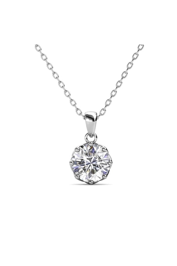 Eden 18k White Gold Plated Pendant Necklace with Swarovski Crystal Gift for Women