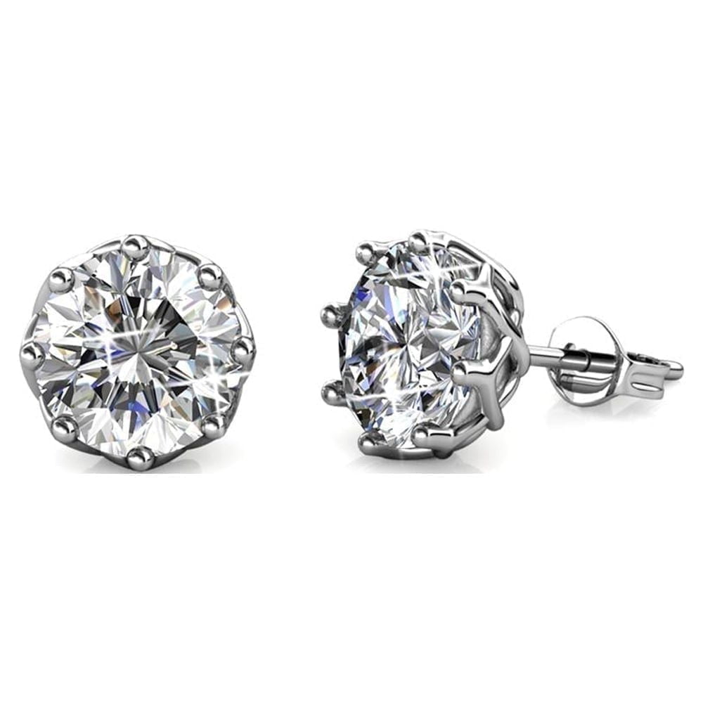 Walmart promo code:  Cate & Chloe Eden 18k White Gold Plated Silver Stud Earrings with Swarovski Crystals for Women, Gift for Her