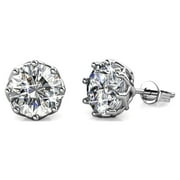 CATE & CHLOE Eden 18k White Gold Plated Stud Earrings with Swarovski Crystals Gift for Women