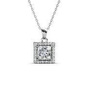 CATE & CHLOE Ekatrina 18k White Gold Plated Pendant Necklace with Swarovski Crystals Gift for Women