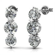 CATE & CHLOE Ellie 18k White Gold Plated Drop Earrings with Swarovski Crystals Gift for Women