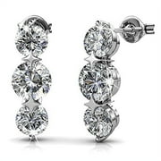 CATE & CHLOE Ellie 18k White Gold Plated Drop Earrings with Swarovski Crystals Gift for Women