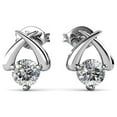 thumbnail image 1 of Cate & Chloe Eloise 18k White Gold Plated Stud Earrings with Swarovski Crystals Gift for Women, 1 of 9