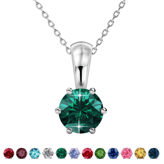 Cate & Chloe May Birthstone 18k White Gold Plated Women's Necklace 1ct Swarovski Crystal