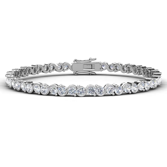 Cate & Chloe Ezra 18k White Gold Plated Infinity Tennis Bracelet with Simulated Diamond for Women
