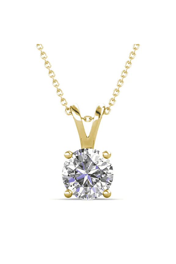 Faye 18k Yellow Gold Plated Silver Pendant Necklace with Swarovski Crystal for Women