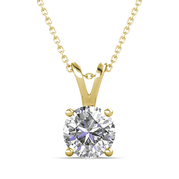 Cate & Chloe Faye 18k Yellow Gold Plated Silver Pendant Necklace with Swarovski Crystal for Women
