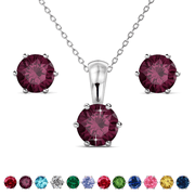 CATE & CHLOE February Birthstone 18k White Gold Plated Women Jewelry Set with 1ct Swarovski Crystal