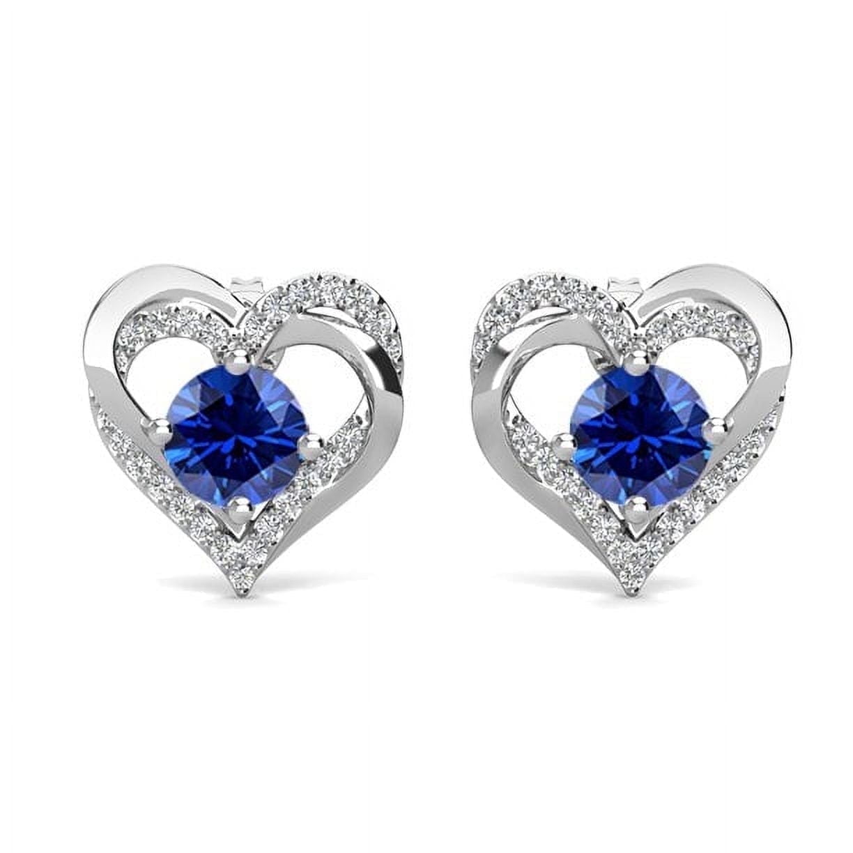 Created Sapphire Stud Earrings in 10k REAL White Gold (September) Best Seller, Gift For Her, outlets Birthstone Earrings