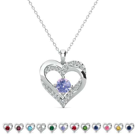 Cate & Chloe Forever June Birthstone 18k White Gold Plated Women's Necklace, Swarovski Crystals