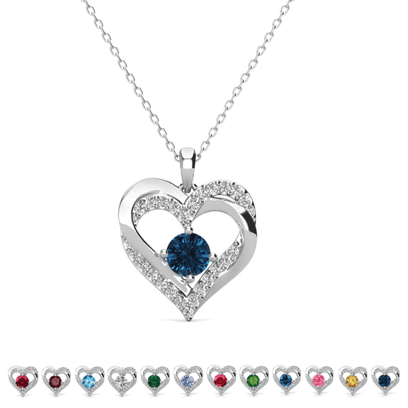 Cate & Chloe Forever December Birthstone 18k White Gold Plated Women's Necklace, Swarovski Crystals