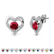 CATE & CHLOE Forever January Birthstone 18k White Gold Plated Women Earrings, Swarovski Crystals