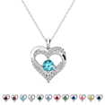 thumbnail image 1 of Cate & Chloe Forever March Birthstone 18k White Gold Plated Women's Necklace, Swarovski Crystals, 1 of 9