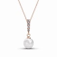 thumbnail image 1 of Cate & Chloe Gabrielle 18k Rose Gold Plated Shell Pearl Necklace with Swarovski Crystals for Women, 1 of 7