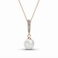 thumbnail image 1 of Cate & Chloe Gabrielle 18k Rose Gold Plated Shell Pearl Necklace with Swarovski Crystals for Women, 1 of 7