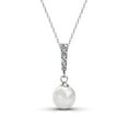 thumbnail image 1 of Cate & Chloe Gabrielle 18k White Gold Plated Shell Pearl Necklace with Swarovski Crystals for Women, 1 of 7