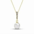 thumbnail image 1 of Cate & Chloe Gabrielle 18k Yellow Gold Plated Shell Pearl Necklace with Swarovski Crystals for Women, 1 of 7